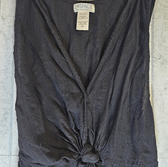 L*Space Black Maxi Dress Small Knot Front Resort Beach Cover Up Slit - Picture 3 of 3